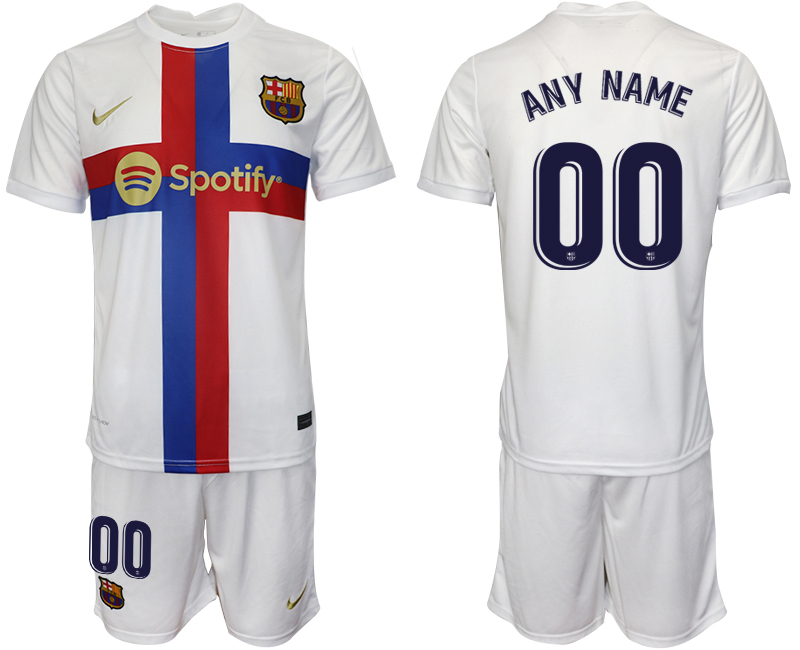 2022-2023 Barcelona Custom white away jerseys Suit