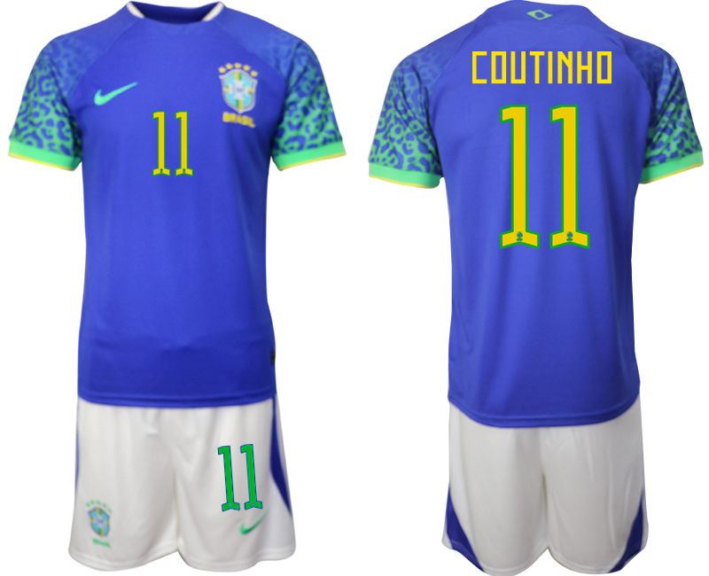 2022-2023 Brazil 11 COUTINHO away jerseys Suit