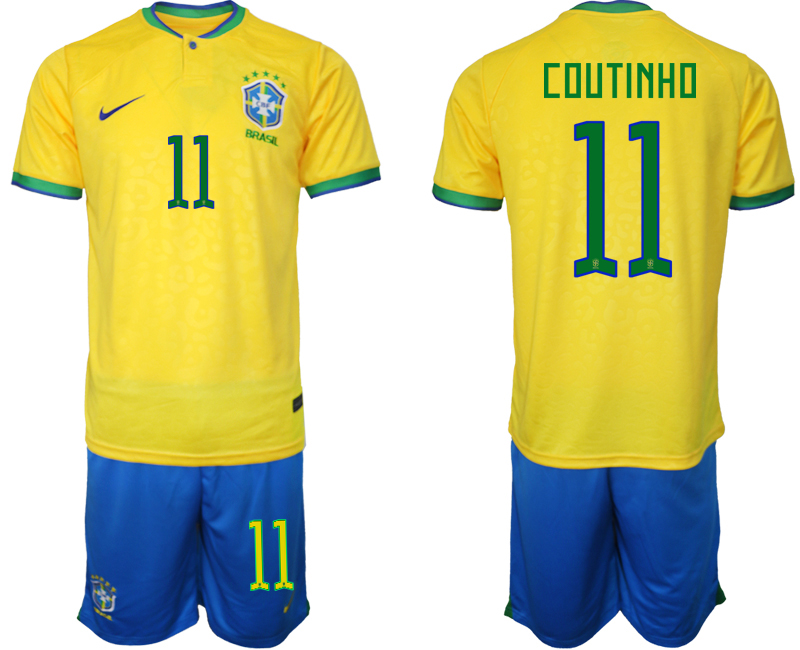 2022-2023 Brazil 11 COUTINHO home jerseys Suit