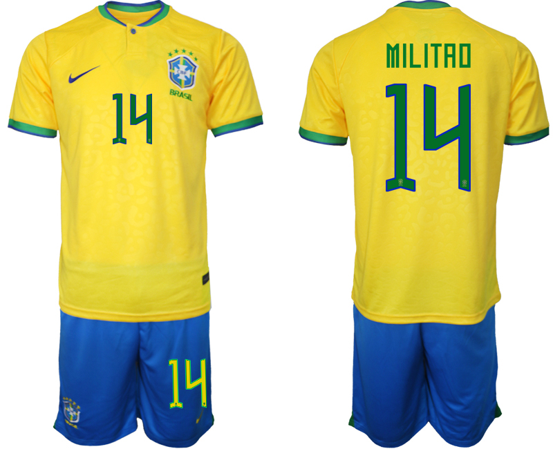 2022-2023 Brazil 14 MILITAO home jerseys Suit