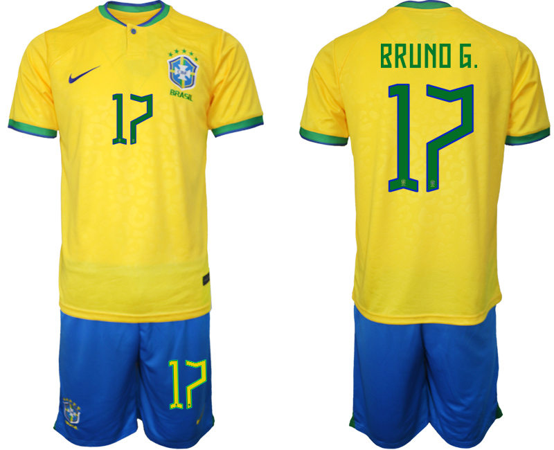 2022-2023 Brazil 17 BRUNO G. home jerseys Suit