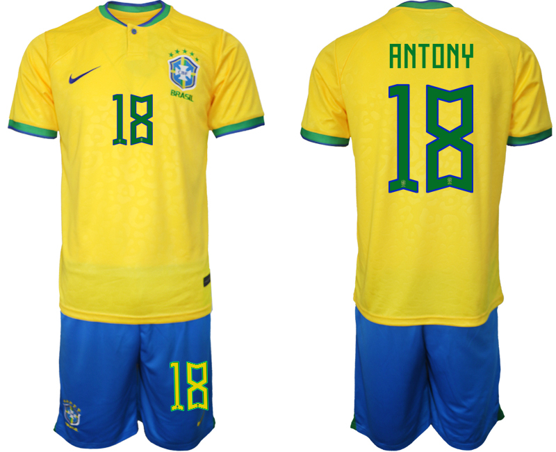 2022-2023 Brazil 18 ANTONY home jerseys Suit