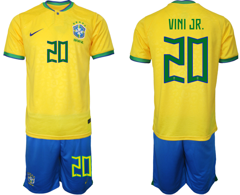 2022-2023 Brazil 20 VINI JR. home jerseys Suit