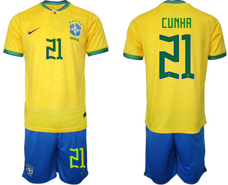 2022-2023 Brazil 21 CUNHA home jerseys Suit