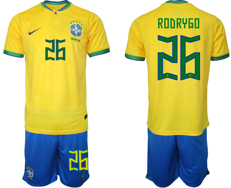 2022-2023 Brazil 26 RODRYGO home jerseys Suit