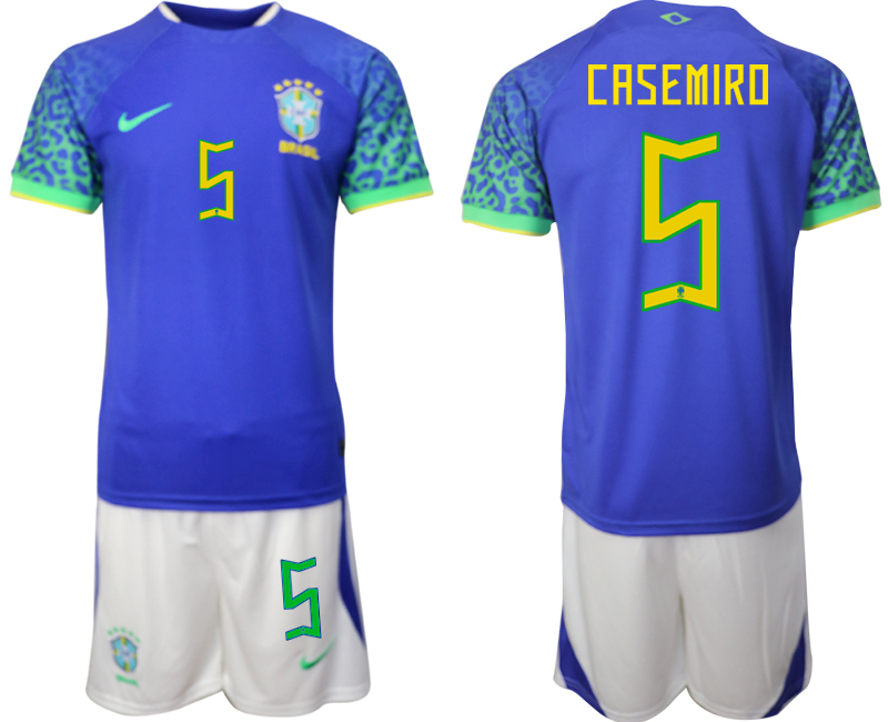 2022-2023 Brazil 5 CASEMIRO away jerseys Suit