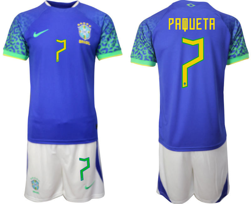 2022-2023 Brazil 7 PAQUETA away jerseys Suit