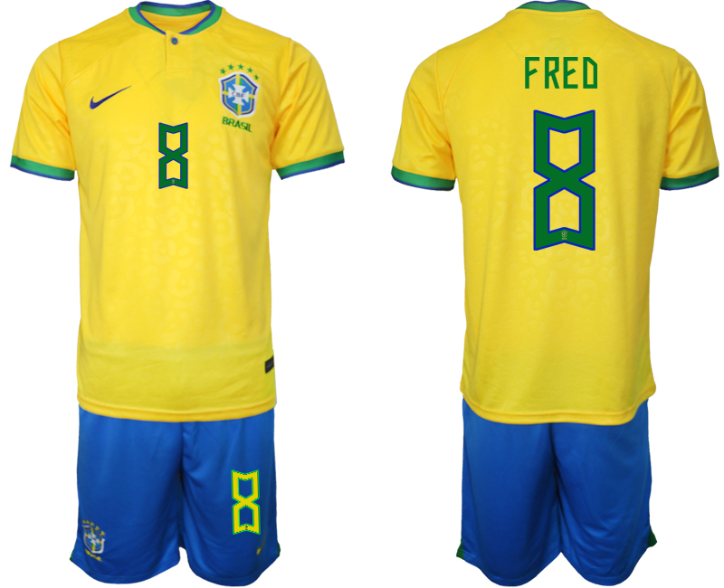 2022-2023 Brazil 8 FRED home jerseys Suit