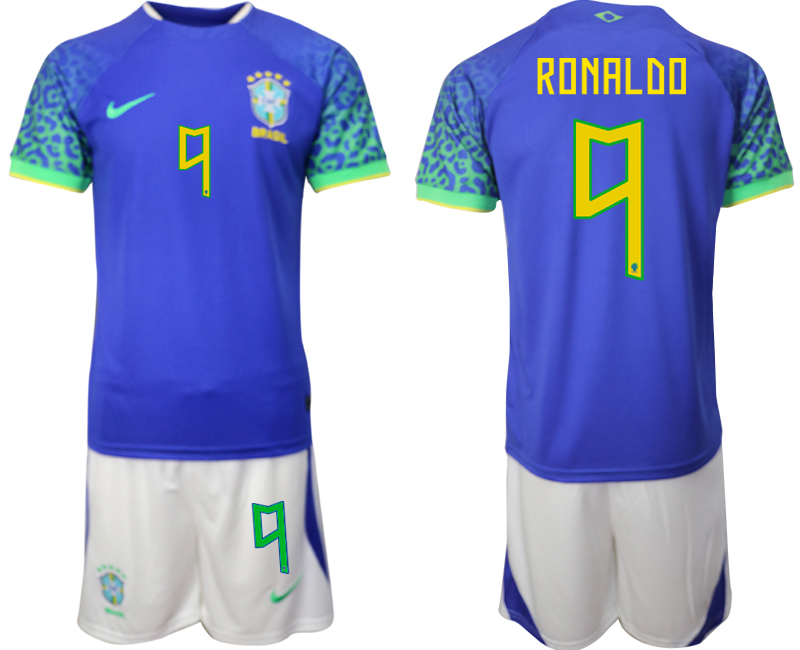 2022-2023 Brazil 9 RONALDO away jerseys Suit