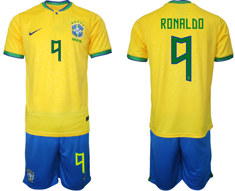 2022-2023 Brazil 9 RONALDO home jerseys Suit