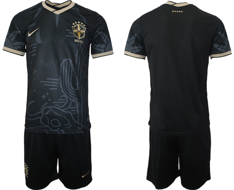 2022-2023 Brazil Blank black jerseys Suit