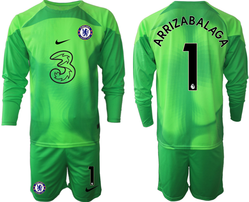 2022-2023 Chelsea FC 1 ARRIZABALAGA green goalkeeper long sleeve jerseys Suit