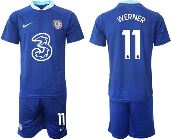 2022-2023 Chelsea FC 11 WERNER home jerseys Suit