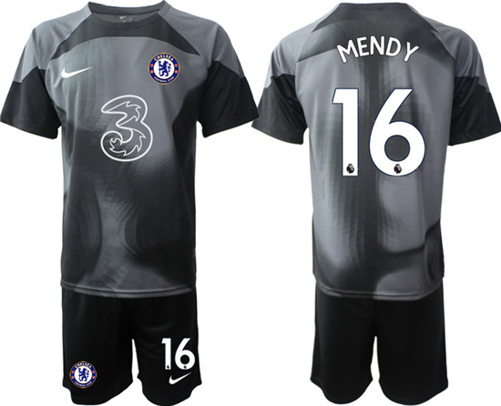 2022-2023 Chelsea FC 16 MENDY black goalkeeper jerseys Suit