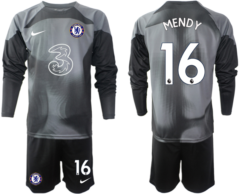 2022-2023 Chelsea FC 16 MENDY black goalkeeper long sleeve jerseys Suit