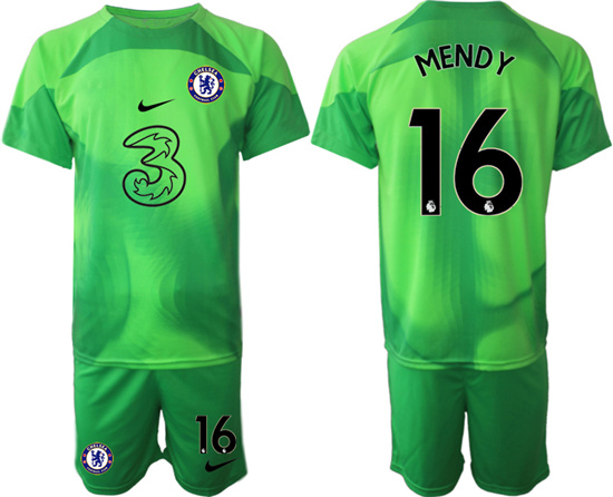 2022-2023 Chelsea FC 16 MENDY green goalkeeper jerseys Suit