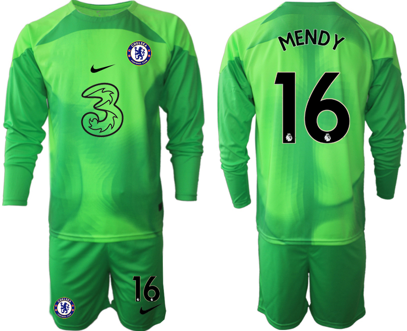 2022-2023 Chelsea FC 16 MENDY green goalkeeper long sleeve jerseys Suit