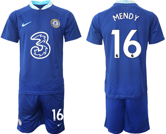 2022-2023 Chelsea FC 16 MENDY home jerseys Suit