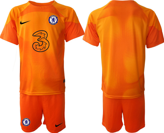 2022-2023 Chelsea FC Blank Orange red goalkeeper jerseys Suit