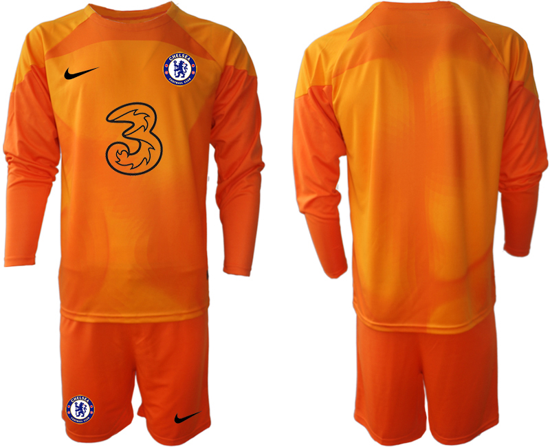 2022-2023 Chelsea FC Blank Orange red goalkeeper long sleeve jerseys Suit