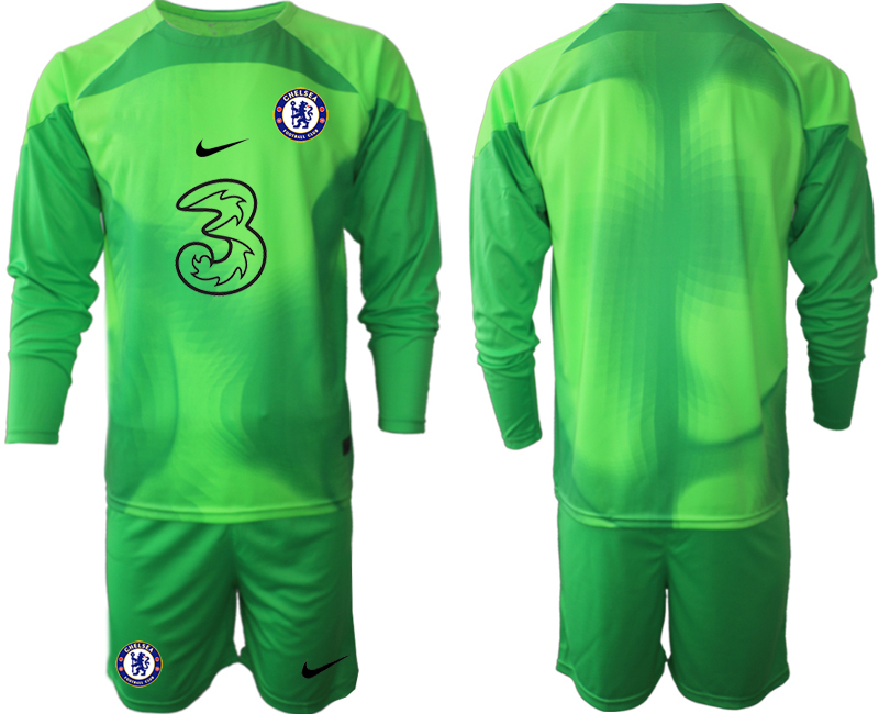 2022-2023 Chelsea FC Blank green goalkeeper long sleeve jerseys Suit