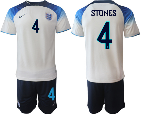 2022-2023 England 4 STONES home jerseys Suit