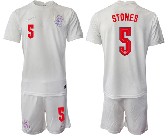 2022-2023 England 5 STONES home jerseys Suit2