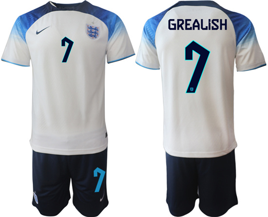 2022-2023 England 7 GREALISH home jerseys Suit