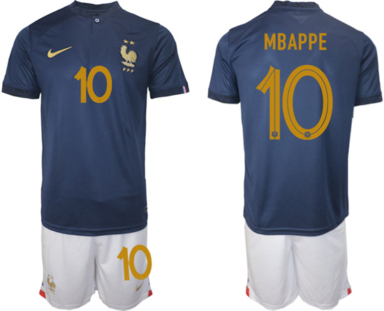 2022-2023 France 10 MBAPPE home jerseys Suit