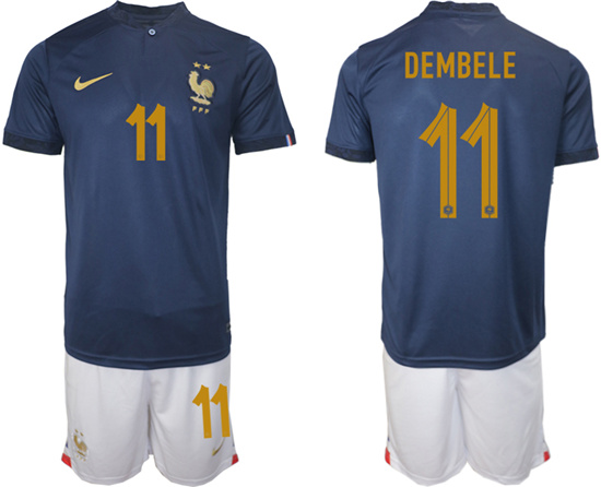 2022-2023 France 11 DEMBELE home jerseys Suit