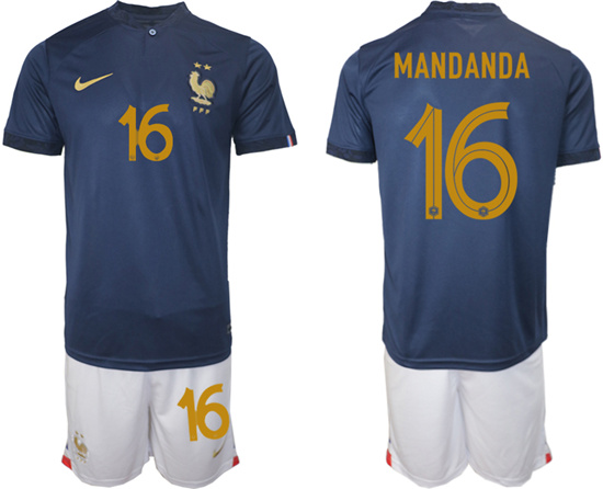 2022-2023 France 16 MANDANDA home jerseys Suit