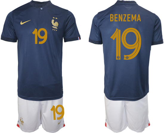 2022-2023 France 19 BENZEMA home jerseys Suit