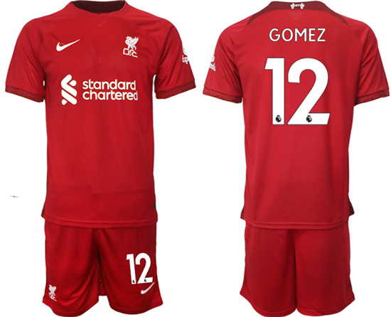 2022-2023 Liverpool 12 GOMEZ home jerseys Suit