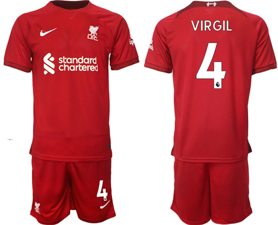 2022-2023 Liverpool 4 VIRGIL home jerseys Suit