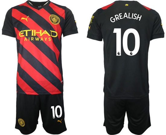 2022-2023 Manchester City 10 GREALISH away jerseys Suit