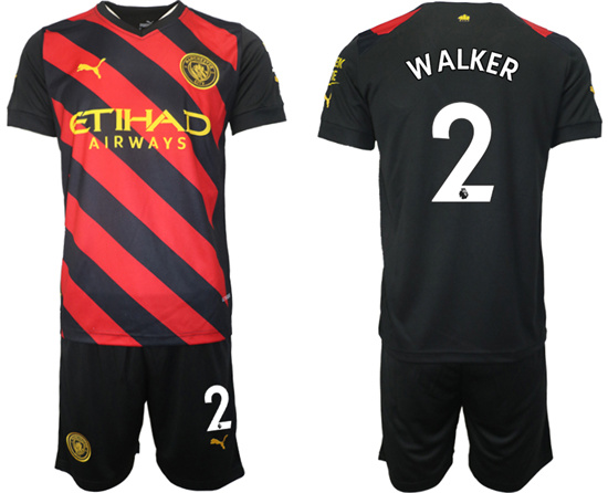 2022-2023 Manchester City 2 WALKER away jerseys Suit