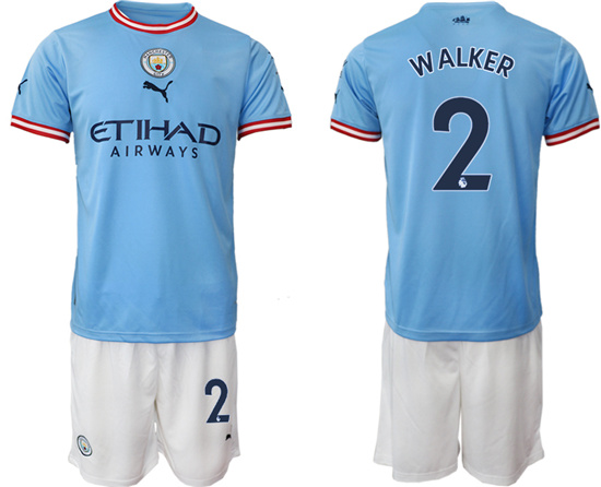 2022-2023 Manchester City 2 WALKER home jerseys Suit