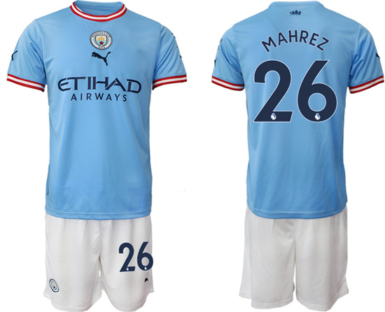 2022-2023 Manchester City 26 MAHREZ home jerseys Suit