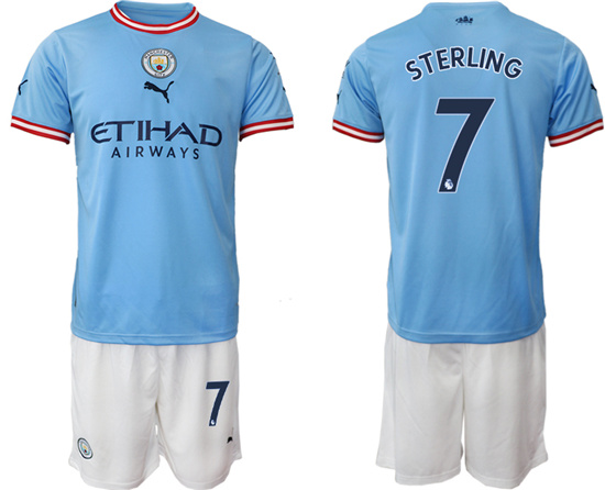 2022-2023 Manchester City 7 STERLING home jerseys Suit