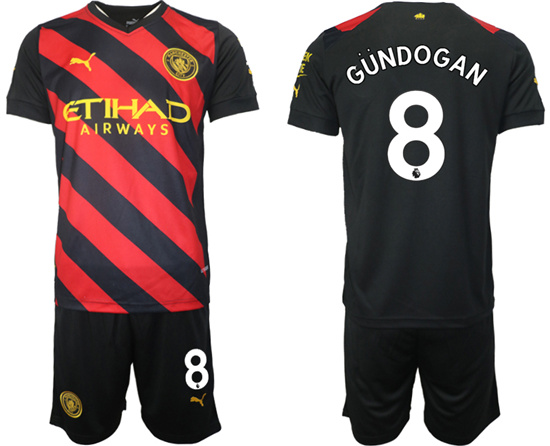 2022-2023 Manchester City 8 GUNDOGAN away jerseys Suit