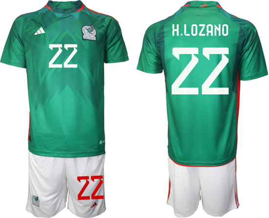 2022-2023 Mexico 22 H.LOZANO home jerseys Suit