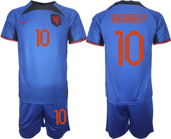 2022-2023 Netherlands 10 BROBBEY away jerseys Suit