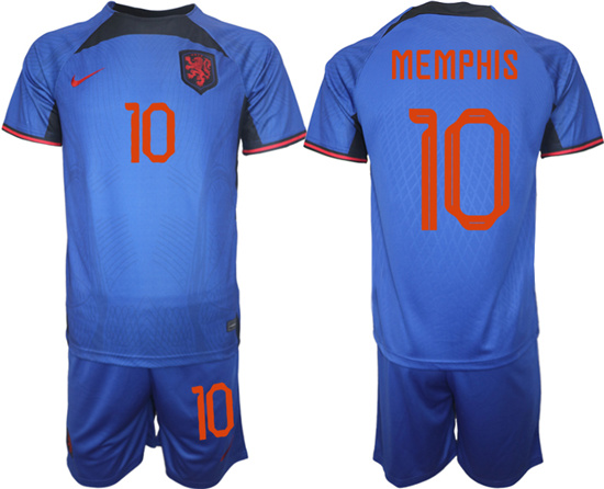 2022-2023 Netherlands 10 MEMPHIS away jerseys Suit