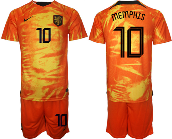 2022-2023 Netherlands 10 MEMPHIS home jerseys Suit2