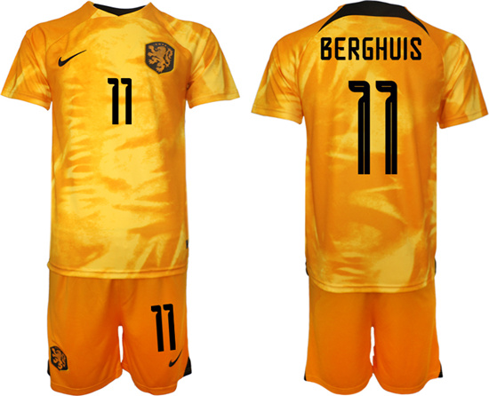 2022-2023 Netherlands 11 BERGHUIS home jerseys Suit