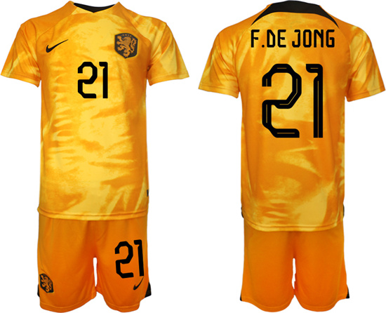 2022-2023 Netherlands 21 F.DE JONG home jerseys Suit