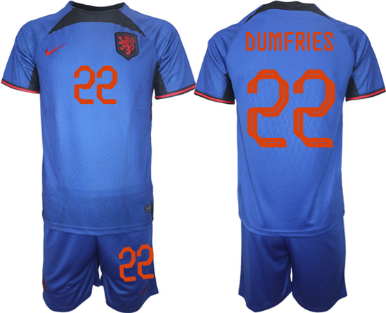 2022-2023 Netherlands 22 DUMFRIES away jerseys Suit