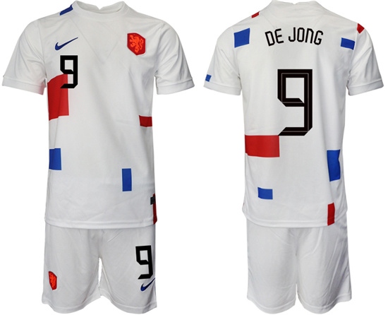 2022-2023 Netherlands 9 DE JONG away jerseys Suit2