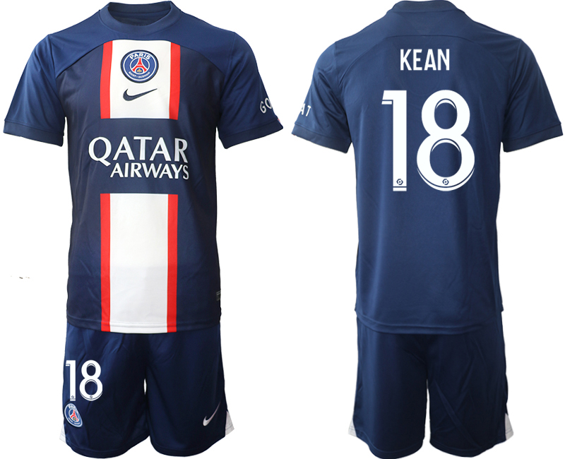 2022-2023 Paris St Germain 18 KEAN home jerseys Suit