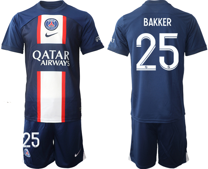 2022-2023 Paris St Germain 25 BAKKER home jerseys Suit